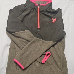 Under Armour Black and Pink Quarter-Zip Top